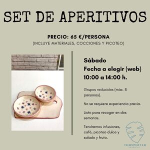 Tarjetas de Regalo 5 Experiencia cerámica "Set de aperitivos"