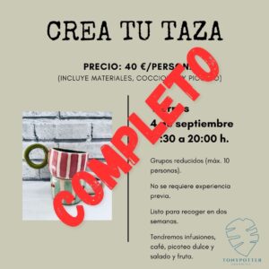 Taller Crea tu taza • Viernes 4 Septiembre