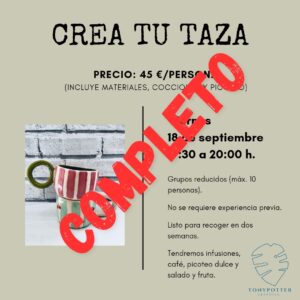Taller Crea tu taza  •  Viernes 18 Septiembre