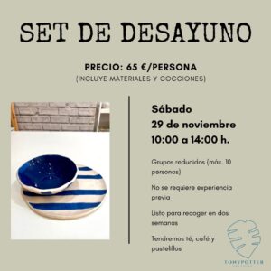 Taller Set de desayuno •   Sábado 29 Noviembre