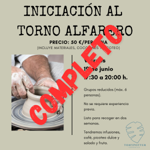 Taller Iniciación Torno Alfarero  •  Viernes 19 Junio