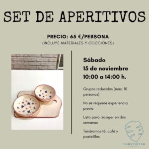 Taller Set de Aperitivos  •  Sábado 15 Noviembre