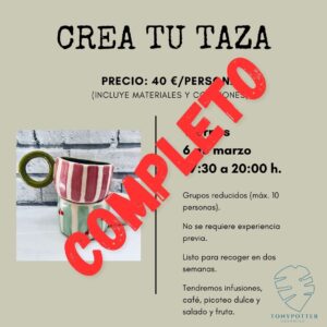 Taller Crea tu taza  •   Viernes 6 Marzo