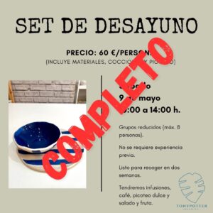 Taller Set de desayuno •   Sábado 9 Mayo