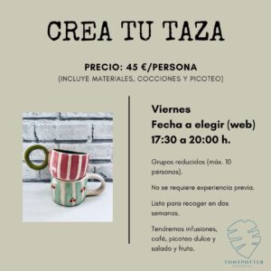 Tarjetas de Regalo 2 Experiencia cerámica "Crea tu taza"