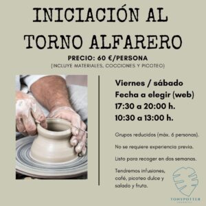 Tarjetas de Regalo 3 Experiencia cerámica "Iniciación al torno"