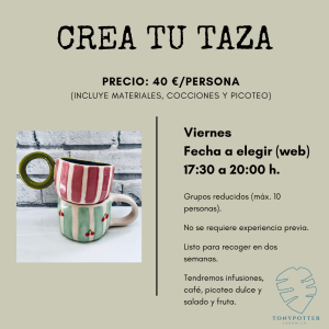 Experiencia cerámica "Crea tu taza"