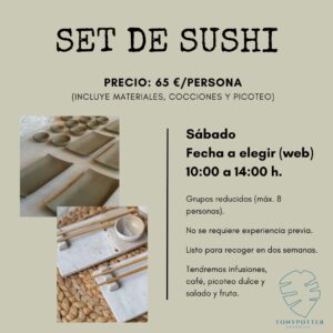 Tarjetas de Regalo 6 Experiencia cerámica "Set de sushi"